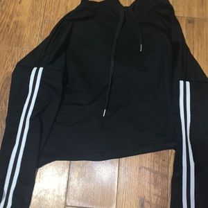 Black cropped hoodie